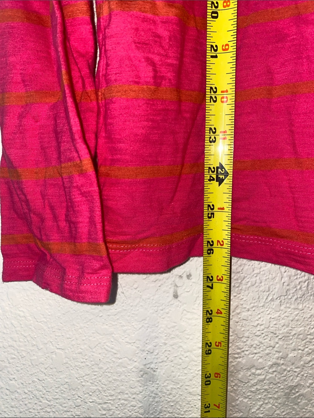 🎈 LOFT pink and orange striped long sleeve tee with a back zipper detail! - Picture 6 of 7